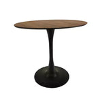 Table à manger ronde marron, pied central, 2 à 4 places