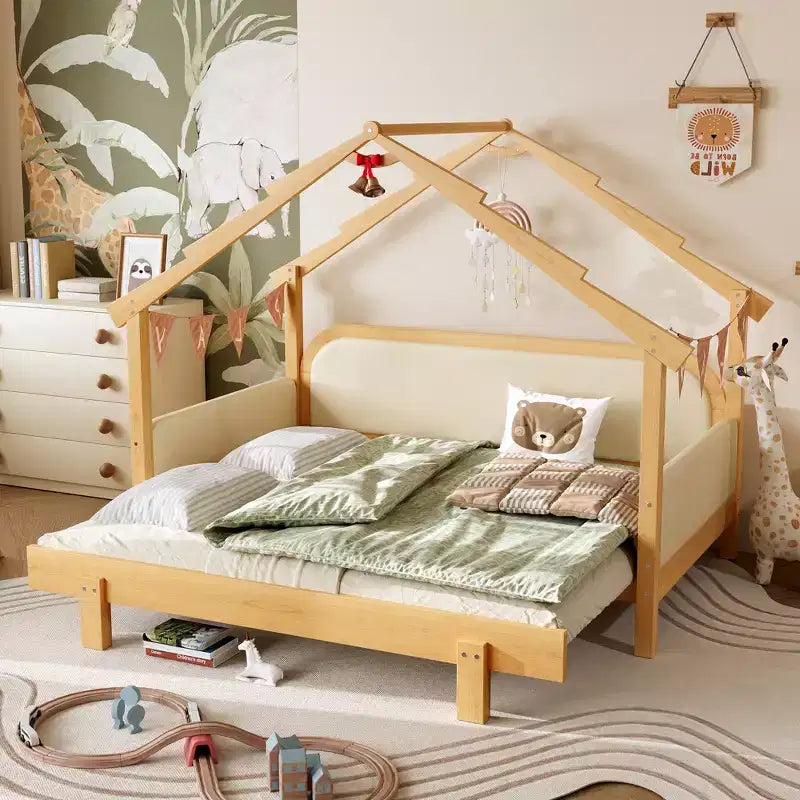Lit jumeau blanc avec rails rembourrés – Pour enfants et adolescents