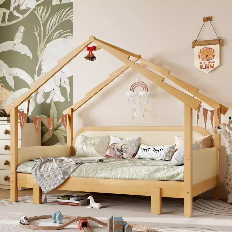Lit jumeau blanc avec rails rembourrés – Pour enfants et adolescents