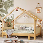 Lit jumeau blanc avec rails rembourrés – Pour enfants et adolescents