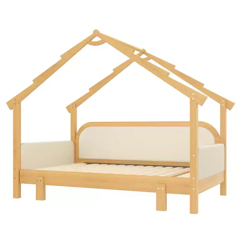 Lit jumeau blanc avec rails rembourrés – Pour enfants et adolescents