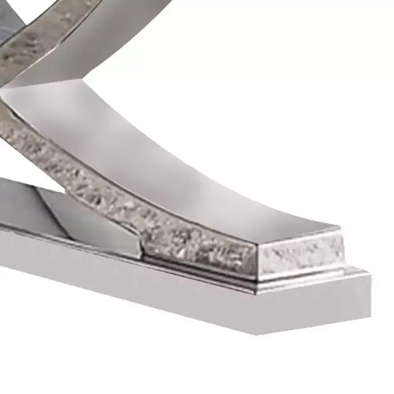 Table basse rectangulaire en marbre blanc, double piédestal chromé, 1 pièce