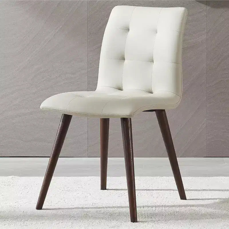 Chaise de salle à manger mi-siècle en similicuir gris, lot de 2