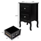 Table de chevet noire 1 pièce, simple