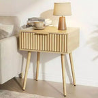Table de chevet 1 tiroir couleur chêne grainé beige, pour 1 personne