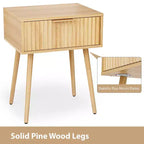 Table de chevet 1 tiroir couleur chêne grainé beige, pour 1 personne