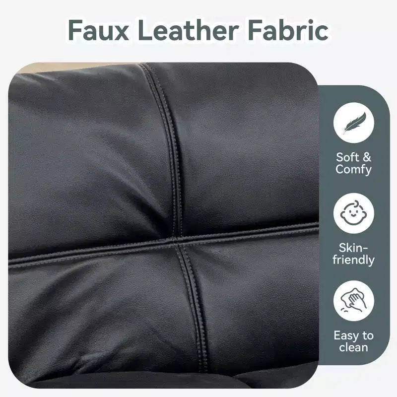 Canapé-lit futon convertible, similicuir, dossier et accoudoirs réglables, 2 places, bleu/marron/gris/noir/blanc