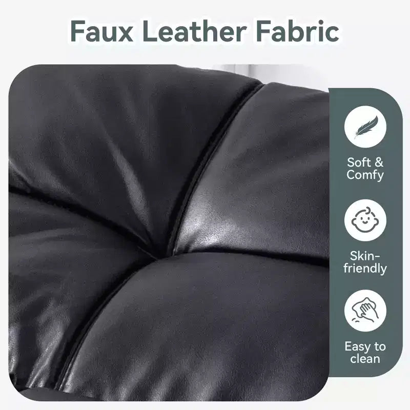 Canapé-lit futon convertible, similicuir, dossier et accoudoirs réglables, 2 places, bleu/marron/gris/noir/blanc