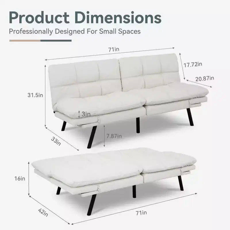 Canapé-lit futon convertible, similicuir, dossier et accoudoirs réglables, 2 places, bleu/marron/gris/noir/blanc