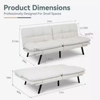 Canapé-lit futon convertible, similicuir, dossier et accoudoirs réglables, 2 places, bleu/marron/gris/noir/blanc