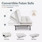 Canapé-lit futon convertible, similicuir, dossier et accoudoirs réglables, 2 places, bleu/marron/gris/noir/blanc