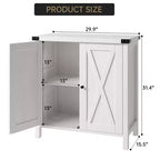 Armoire de rangement de style campagnard à 2 portes, gris/chêne foncé/blanc, assemblage par 1 personne