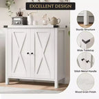 Armoire de rangement de style campagnard à 2 portes, gris/chêne foncé/blanc, assemblage par 1 personne