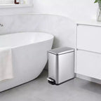 Poubelle à Pédale, Noir/Argent/Blanc, Fermeture Silencieuse, 10L/45L/45L+10L, 1 à 2 Personnes