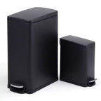 Poubelle à Pédale, Noir/Argent/Blanc, Fermeture Silencieuse, 10L/45L/45L+10L, 1 à 2 Personnes