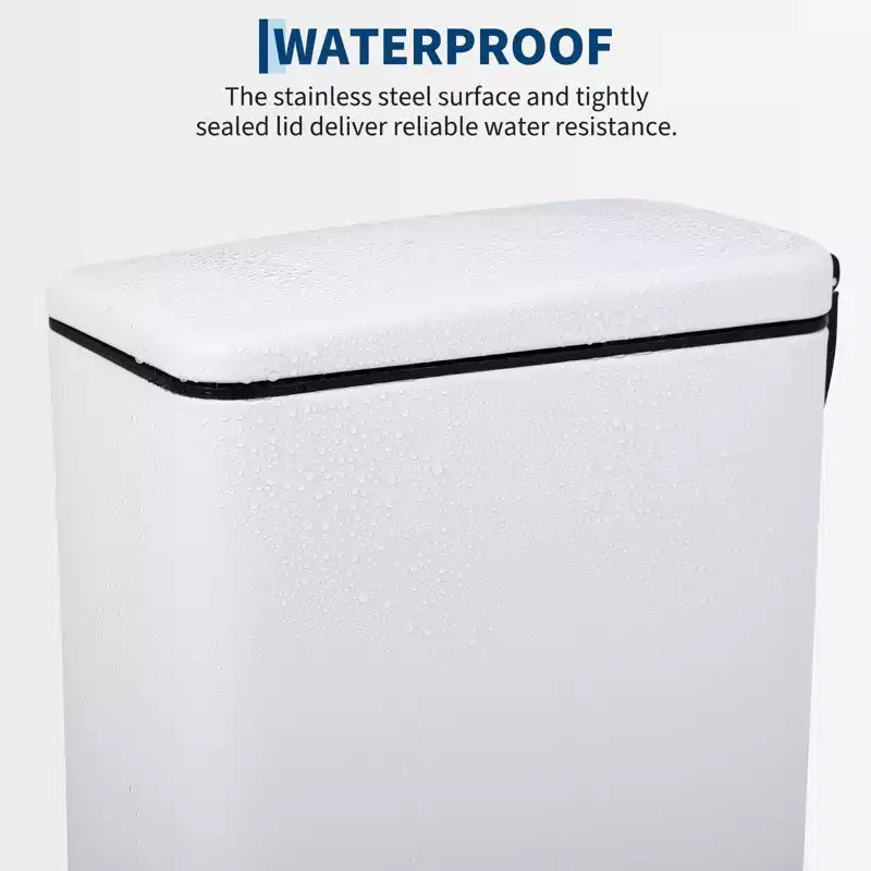 Poubelle à Pédale, Noir/Argent/Blanc, Fermeture Silencieuse, 10L/45L/45L+10L, 1 à 2 Personnes