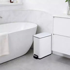 Poubelle à Pédale, Noir/Argent/Blanc, Fermeture Silencieuse, 10L/45L/45L+10L, 1 à 2 Personnes
