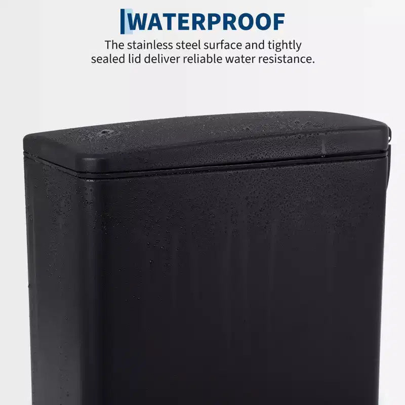 Poubelle à Pédale, Noir/Argent/Blanc, Fermeture Silencieuse, 10L/45L/45L+10L, 1 à 2 Personnes