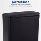 Poubelle à Pédale, Noir/Argent/Blanc, Fermeture Silencieuse, 10L/45L/45L+10L, 1 à 2 Personnes