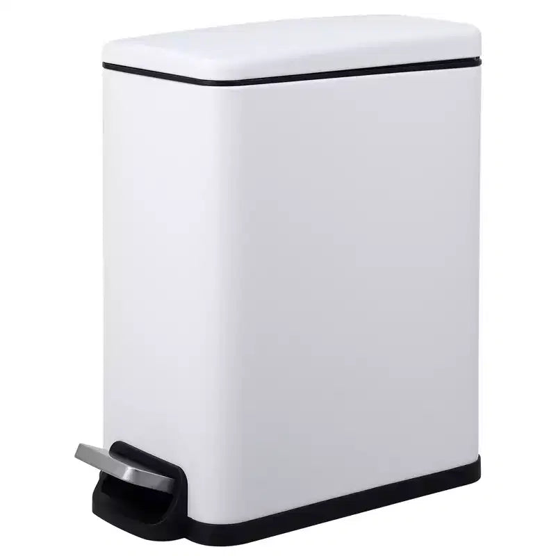Poubelle à Pédale, Noir/Argent/Blanc, Fermeture Silencieuse, 10L/45L/45L+10L, 1 à 2 Personnes
