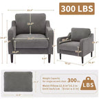 Fauteuil d'appoint du milieu du siècle en lin, une place