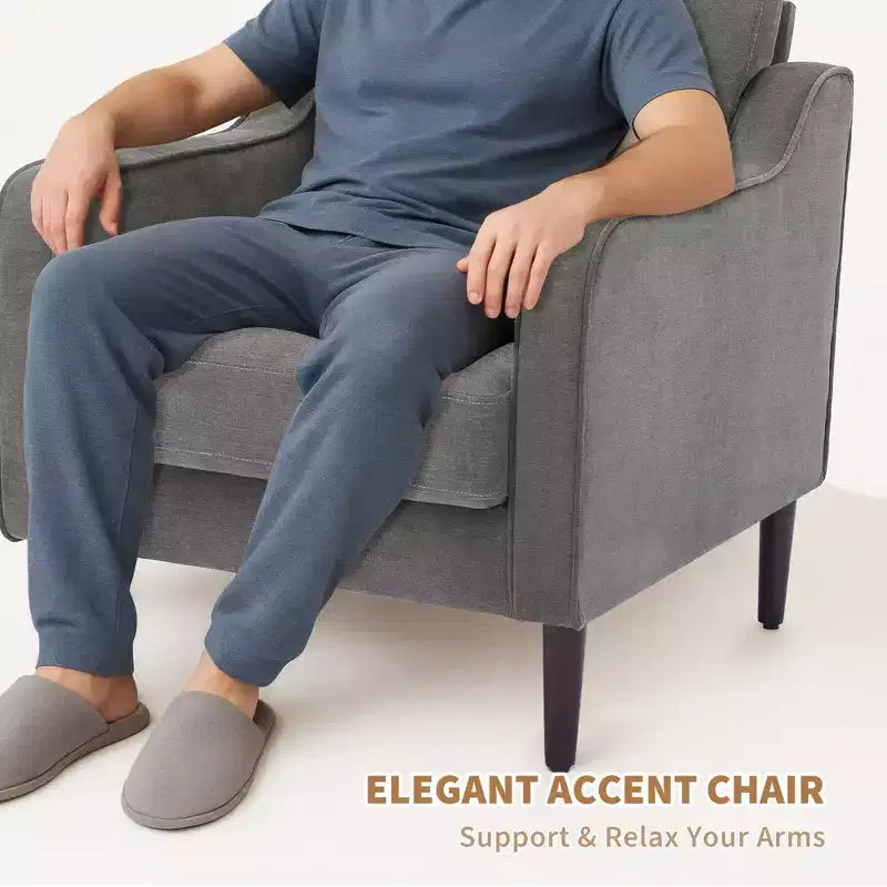 Fauteuil d'appoint du milieu du siècle en lin, une place