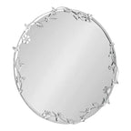 Kate and Laurel Rosella Floral Wall Mirror Metal, Silver, 26x26