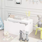 Coffre de rangement pour jouets pour enfants en bois naturel avec tiroir coulissant, utilisation par 1 enfant
