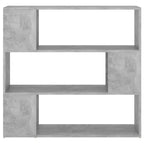 Bibliothèque-Séparateur de Pièce, Gris Béton, 1 Personne