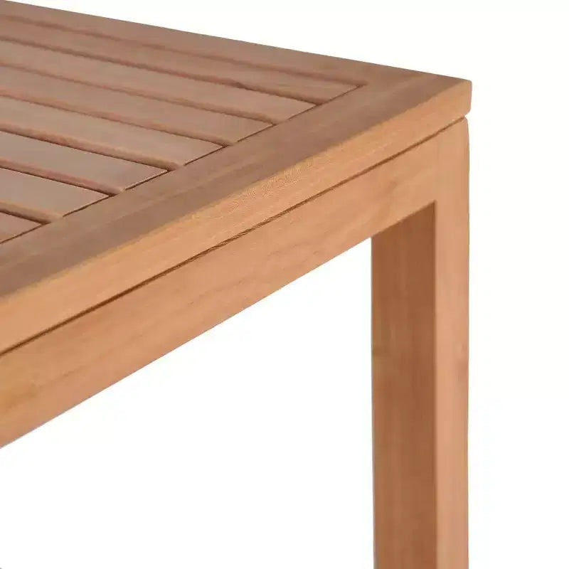 Étagère de rangement haute à 4 niveaux en teck massif, carrée, marron, pour intérieur, montage par 1 personne