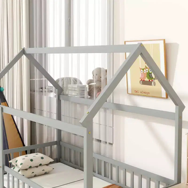 Lit superposé king size, marron, 2 personnes