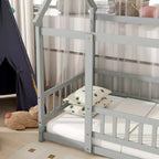 Lit superposé king size, marron, 2 personnes