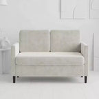 Causeuse 2 places en similicuir beige / gris / gris clair