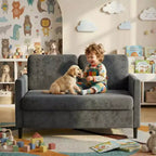 Causeuse 2 places en similicuir beige / gris / gris clair