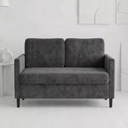 Causeuse 2 places en similicuir beige / gris / gris clair