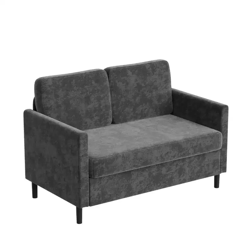 Causeuse 2 places en similicuir beige / gris / gris clair
