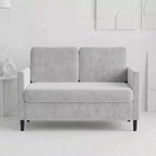 Causeuse 2 places en similicuir beige / gris / gris clair