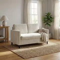 Causeuse 2 places en similicuir beige / gris / gris clair
