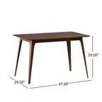 Ensemble table à manger rectangulaire, beige clair / noyer, 4 places
