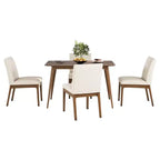 Ensemble table à manger rectangulaire, beige clair / noyer, 4 places