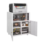 Armoire de rangement roulante robuste avec 2 portes et étagère de rangement, armoire de classement en métal sous le bureau pour garage, maison, bureau