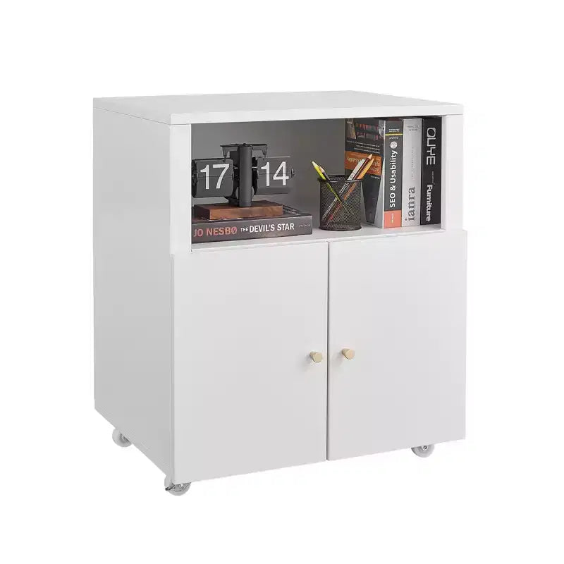 Armoire de rangement roulante robuste avec 2 portes et étagère de rangement, armoire de classement en métal sous le bureau pour garage, maison, bureau