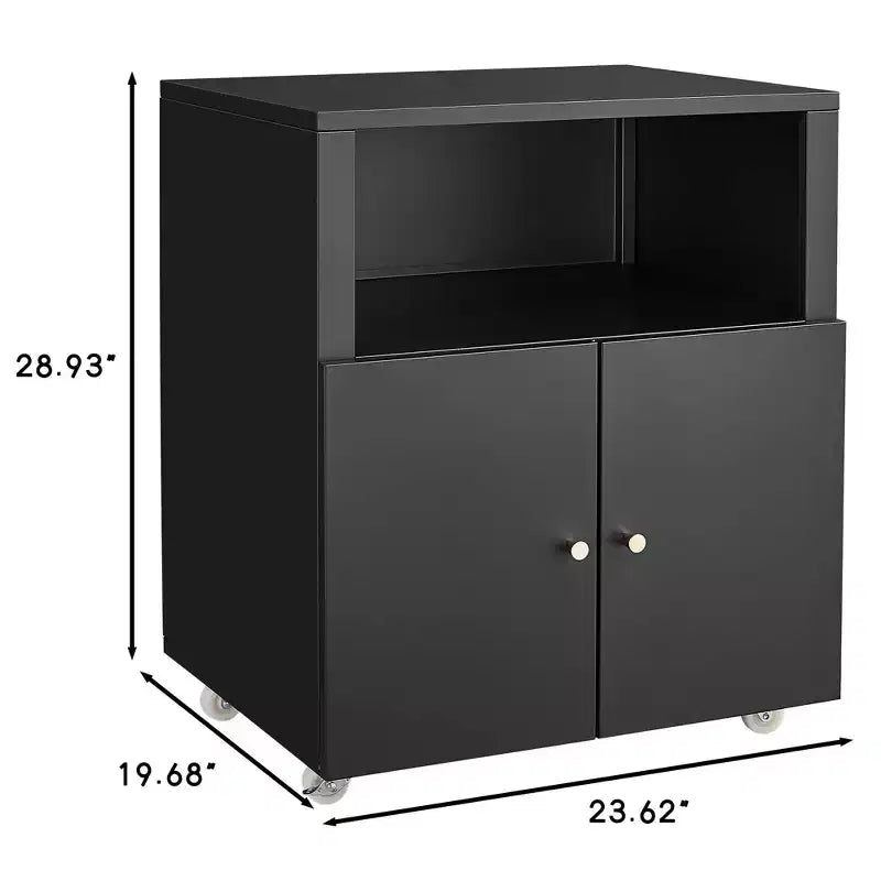 Armoire de rangement roulante robuste avec 2 portes et étagère de rangement, armoire de classement en métal sous le bureau pour garage, maison, bureau
