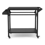 Chariot de barbecue extérieur noir avec/sans étagère grillagée, mono-utilisateur