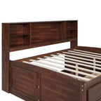 Lit capitonné de rangement double en bois naturel