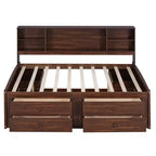 Lit capitonné de rangement double en bois naturel