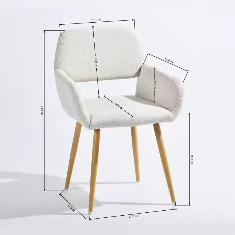 Ensemble de 2 chaises d'appoint sans accoudoirs en lin beige