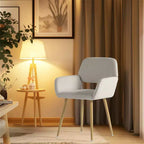 Ensemble de 2 chaises d'appoint sans accoudoirs en lin beige